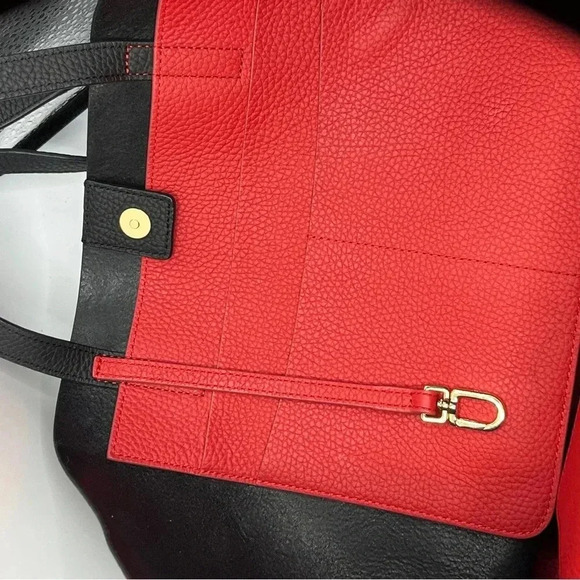 Maison de Sabre The Snap Soft Tote Black Rouge Noir Genuine Leather - Picture 10 of 15